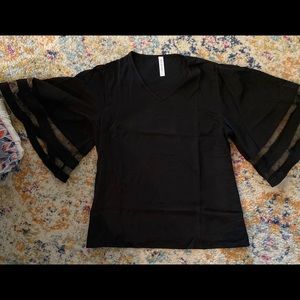 Black blouse with cute sleeves